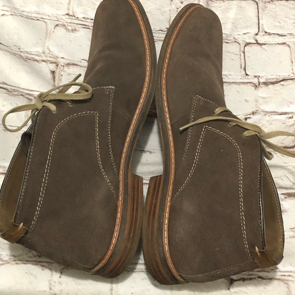 Johnston & Murphy J. Murphy Brown Suede Chukka Boots with Stitch Academia sz 12M - Picture 11 of 13